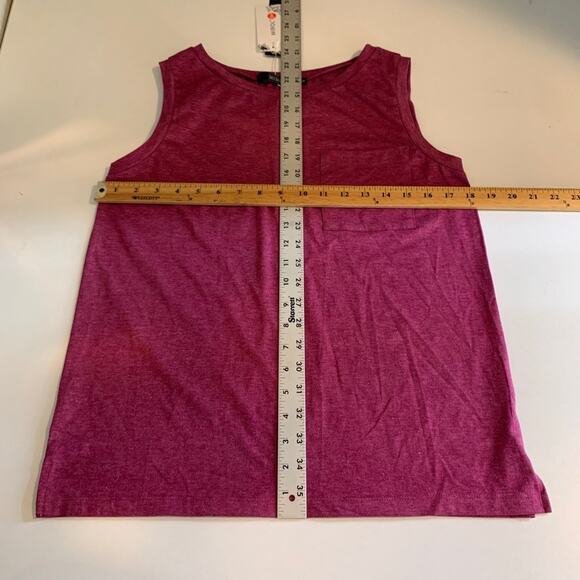 Mirol Tank Top Womens S Small Geranium Crew Neck Chest Pocket Sleeveless Stretch - Picture 8 of 12